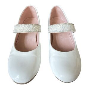 Kids Mary Jane Block Heel Low Heel Girls Shoes Size 13 White Patent Dress Shoes